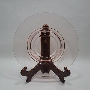 Pink Depression Glass plate Raised Center Rim 10"